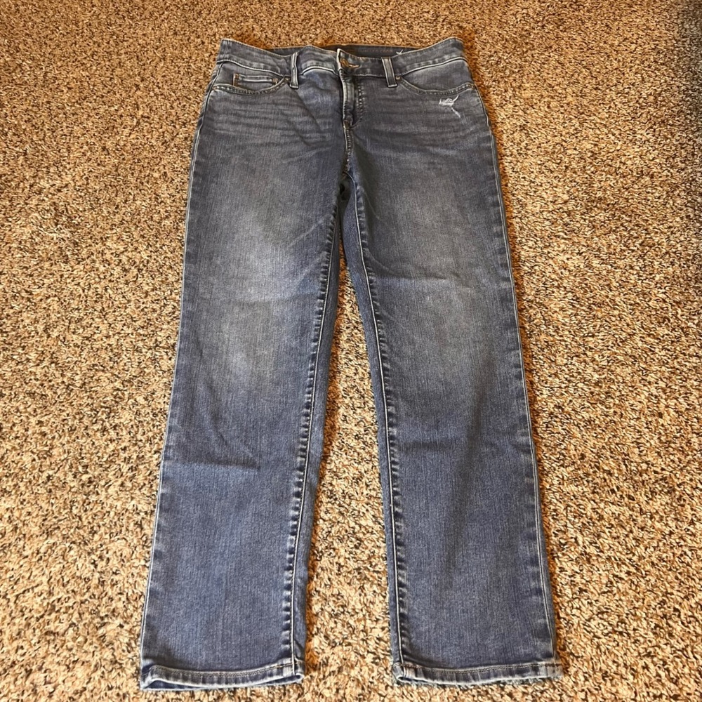 Chico's So Slimming Girlfriend Slim Leg Crop Jeans Dark Wash Size 4
